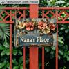 2D Flat 1pc 12"x8" Retro Floral Aluminium Wall Art with "Nana's Place" Quote - Vintage Grandma's Home Decor, Rustic Flower Design, Durable Metal Sign