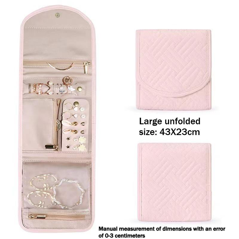 Large Jewelry & Travel Organizer Box - Multi-Compartment Portable Zippered Case Suitable for Necklaces, Earrings, Bracelets