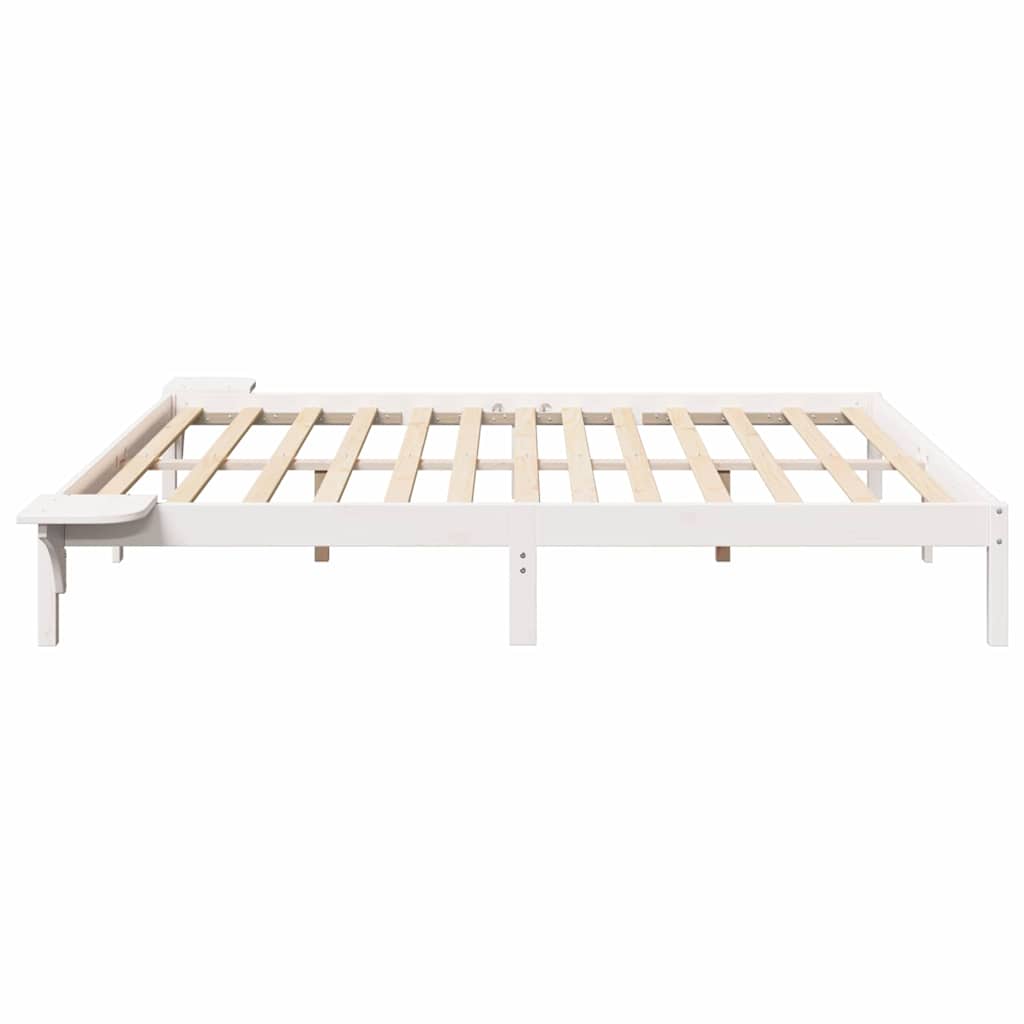 Bed Frame White 180 x 200 cm Solid Pine Wood
