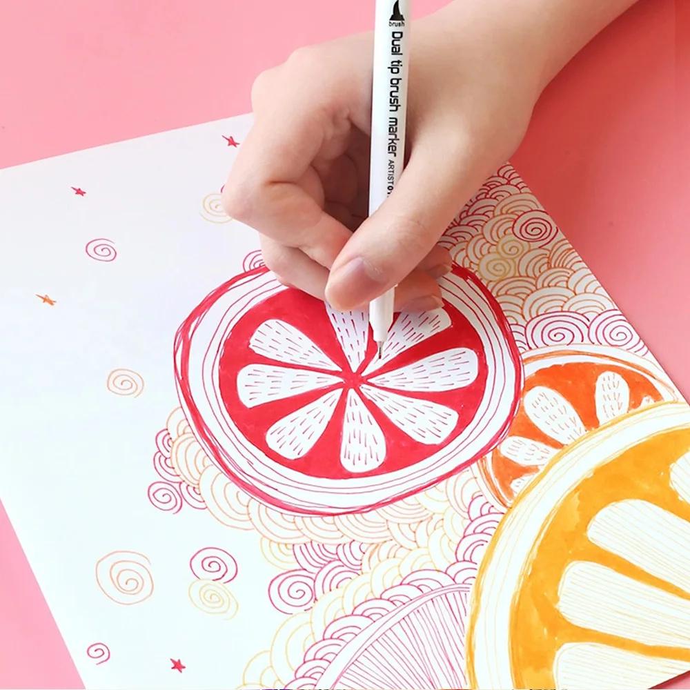 12/24/36/60/120/168 цветов акварельные маркеры с двойным наконечником акварельные маркеры для рисования для раскрашивания