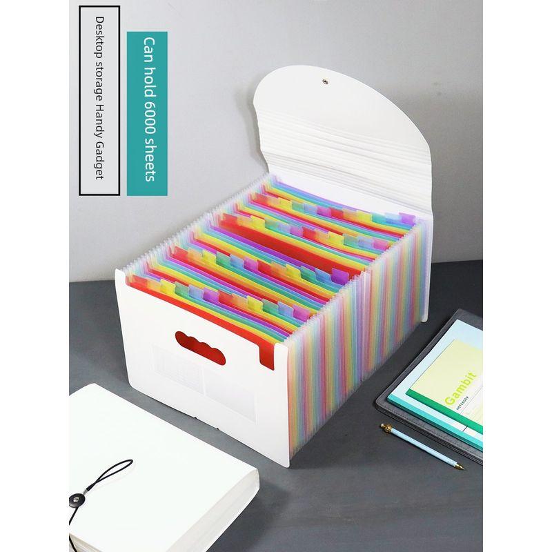 A4 Folder Transparent Material Book File Bag File Bag Desktop Storage Box Retractable File Holder Student Test Paper Volumes