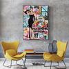Modern Fashion Graffiti Street Pop Art Woman Frameless Poster Painting Canvas Print Wall Picture For Living Room Home Decoration