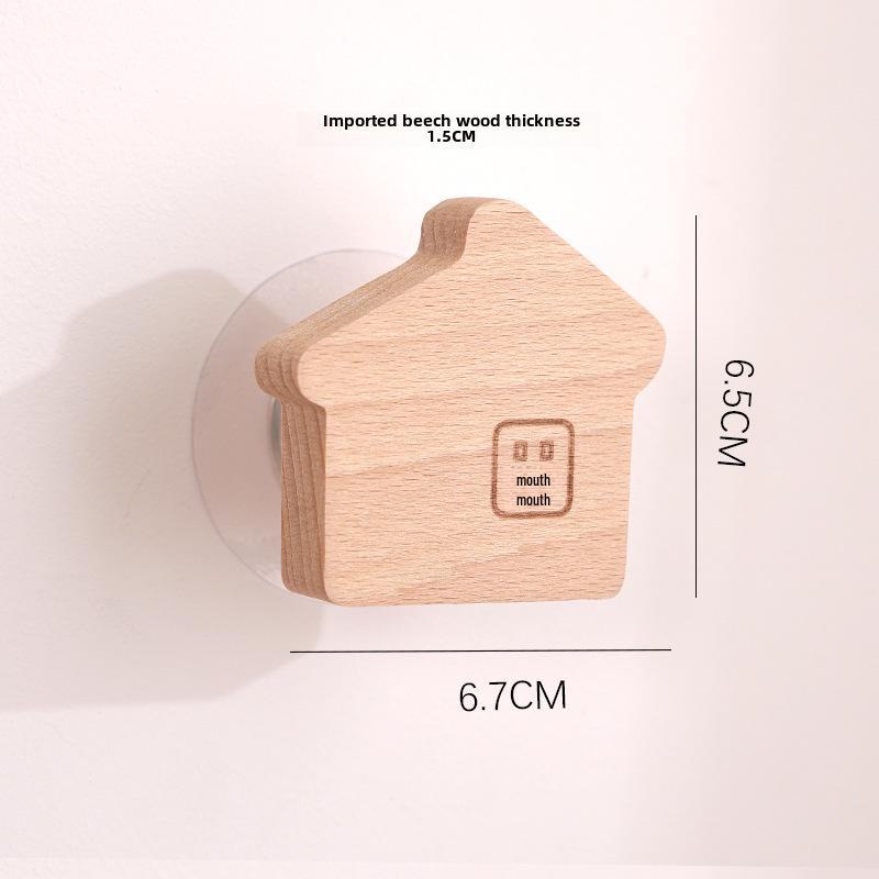 Японский милый крючок для стены из дерева в виде животного - лунный мультяшный дизайн в скандинавском стиле