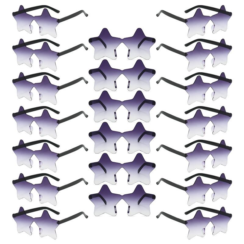 Combination pair cute jelly little pentagram plastic sunglasses festival party stage concave sunglasses