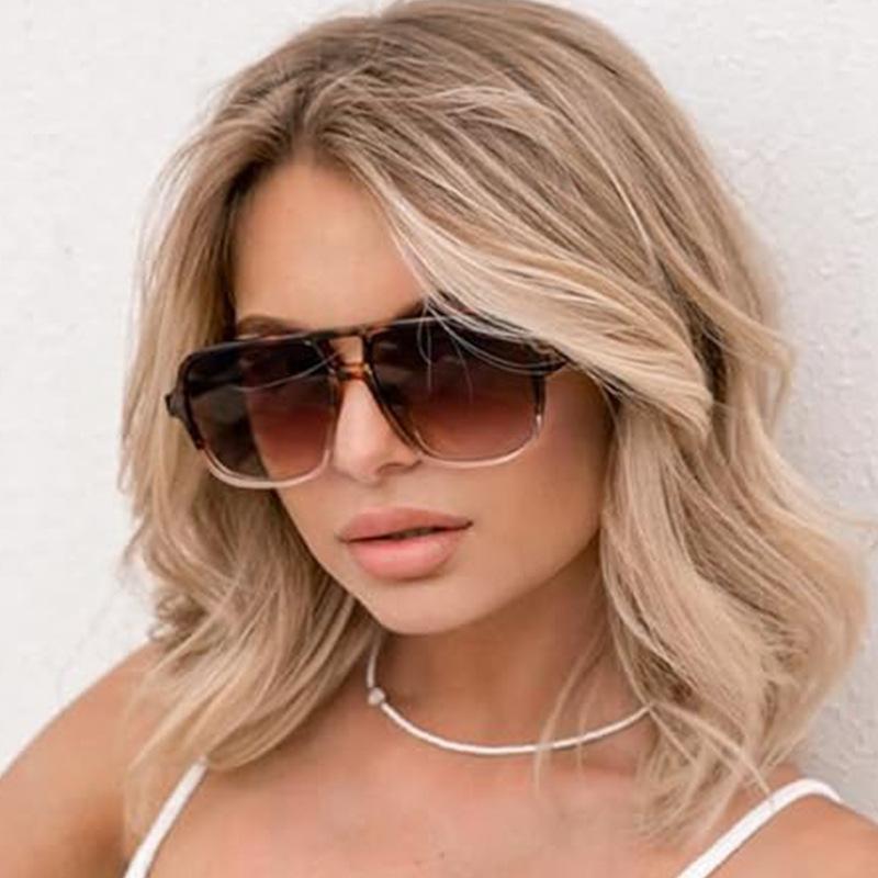 European American Stylish Women's Sunglasses Pilot Shape Double Bridge Men's Sun Glasses Hiking Mountaineering Sun Glass Women