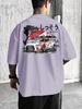 Unisex Oversized TShirt Japanese Tokyo Racing Car Fuji Mountain Sakura Print Crew Neck Short Sleeve Tee Streetwear Top SXXL