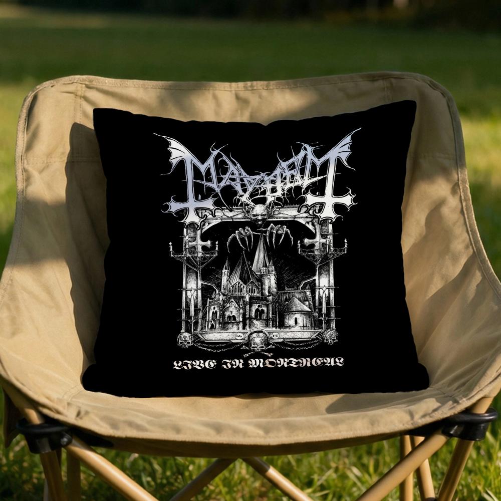 Band MMayhem Cushion Cover Soft Reversible  Durable Pillow Cover  MultiScene Use for Home  Car Daily Comfort
