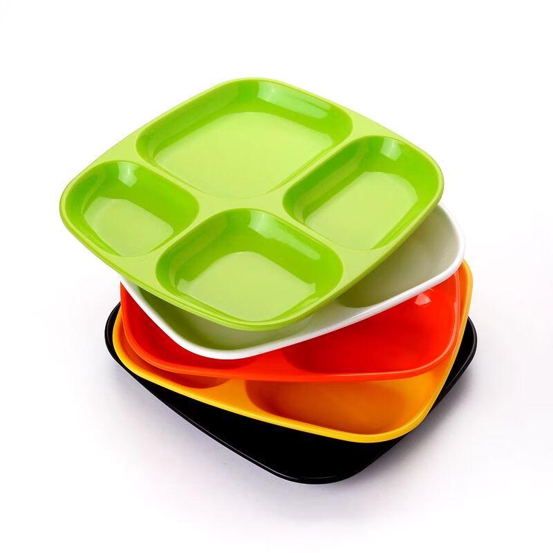 Thickened Melamine 4-Compartment Canteen Tray