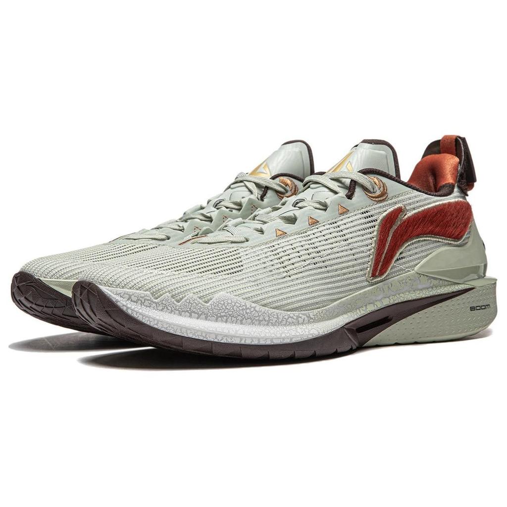 Li Ning JIMMY BUTLER 2 Удобная амортизация Низкие Баскетбольные кроссовки Мужские Серый Красный ABAT081-8