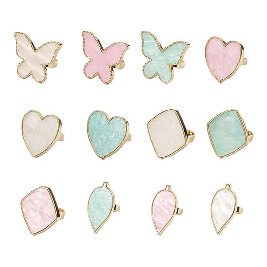 Ring Palette Universal Easy To Clean Golden Color Edge Nail Art Board Ring Plate for Mixing Foundations