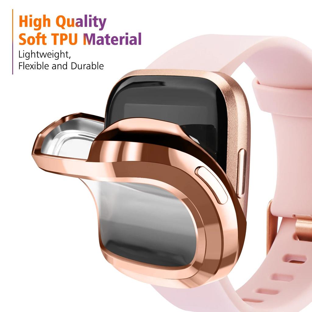 Screen Protector Case For Fitbit Versa 2 Versa 3 Versa Lite 7 Colors TPU Soft Cover Smart Watch Case Scratch-resistant Accessory