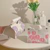 PU Tissue Box Tulip Print Household Tissue Box New Living Room Paper Drawer