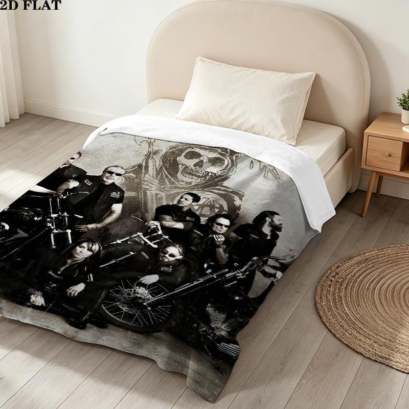 1PC Charles Matthewsons Anarchy Patterned Flannel Blanket Suitable For All Seasons For Home Decor Warmth And Comfort Gifts Holiday Present