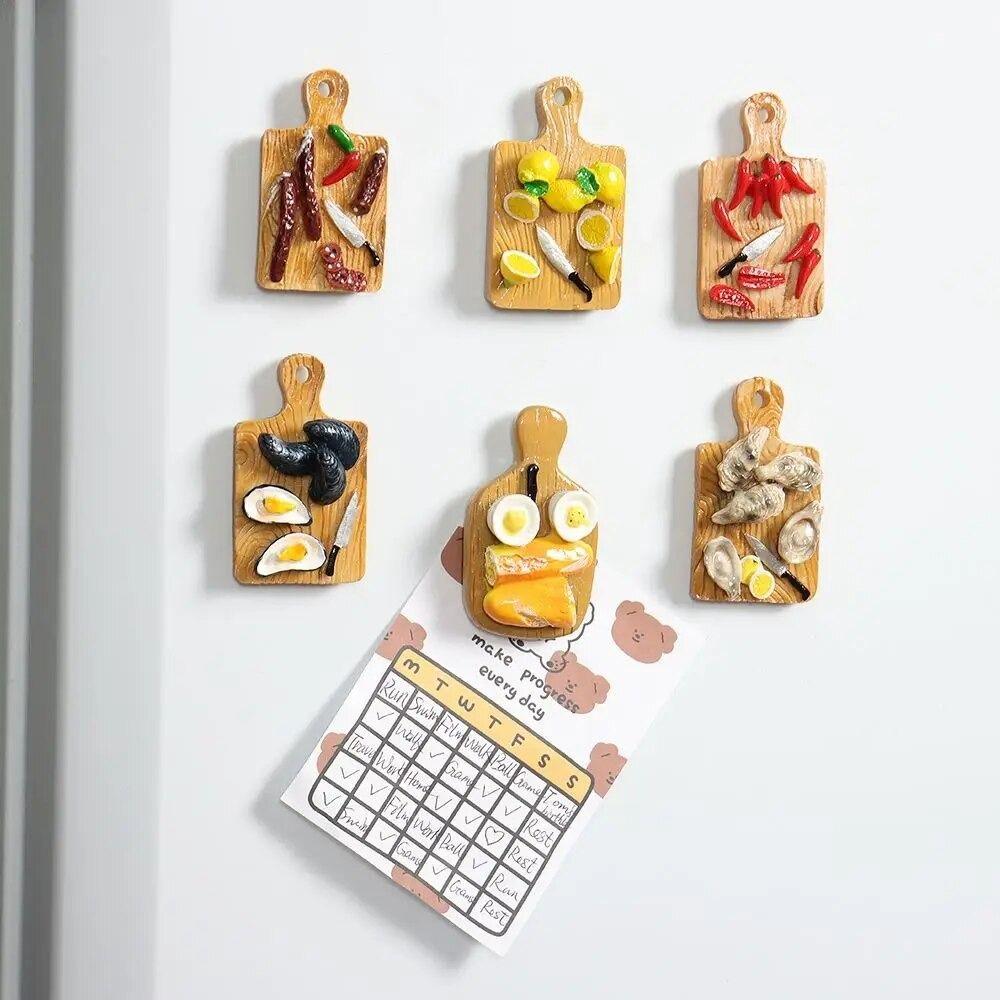 Симулятор разделочной доски Разделочная доска Мини Смола Пищевые игрушки Магнит на холодильник для кухни Декор для дома