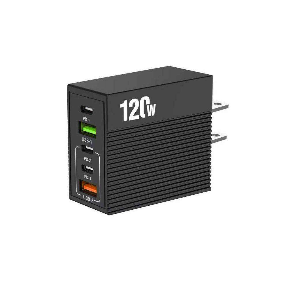 120W USB Charger 5 Ports PD Type C Fast Charging Power Adapter EU/US/UK Plug QC3.0 Wall Phone Charger for IPhone Samsung Xiaomi