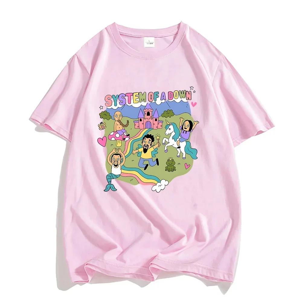 Футболка унисекс System of A Down Band, высокая мягкая футболка, женская футболка с рисунком из мультфильмов, рок-музыка, уличная одежда, футболки, женская одежда