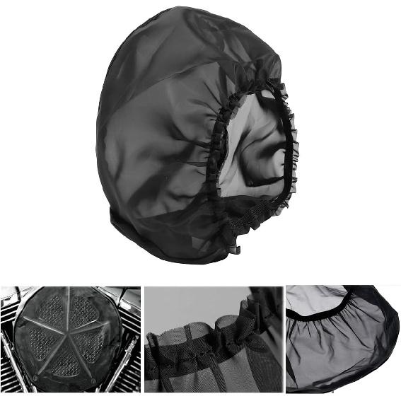 Air Filter Cleaner Kits, Motorcycle Waterproof Air Filter Rain Sock Dustproof Protective Cover Fits for Harley (Size S), Black#S