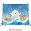 2D Cartoon Seal Ocean Backdrop Kids Birthday Party Banner