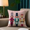 Подушка Чехол Игрушка Щелкунчик Солдат Короткий Плюш Принт Наволочка Квадратные Наволочки для Дивана Домашний Декор