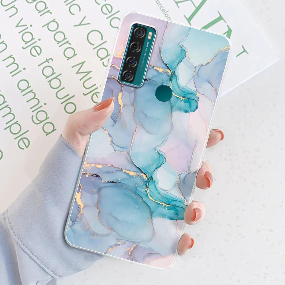 For TCL 20 SE Case 6.82 inch Cover For TCL 20 SE Flower Transparent Silicone Soft Phone Case Coque Bumper For TCL 20 SE Fundas