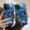 Коралловые рифы и их мелкие рыбки Закаленное стекло Чехол для телефона Для iphone 17 Air 16 15 14 13 12 11 Pro ProMAX Pluss Подводный мир