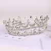 Crystal Baroque Crown Sparky Round Crown for Women Headwear Crystal Bridal Tiara  Banquet
