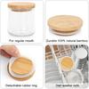 Oui Yogurt Jar Lids, Oui Yogurt Bamboo Jar Lids Set, Wooden Lids for Oui Yogurt Jars, Oui Yogurt Jars Lids with Silicone Sealing Rings, Cookie Glass