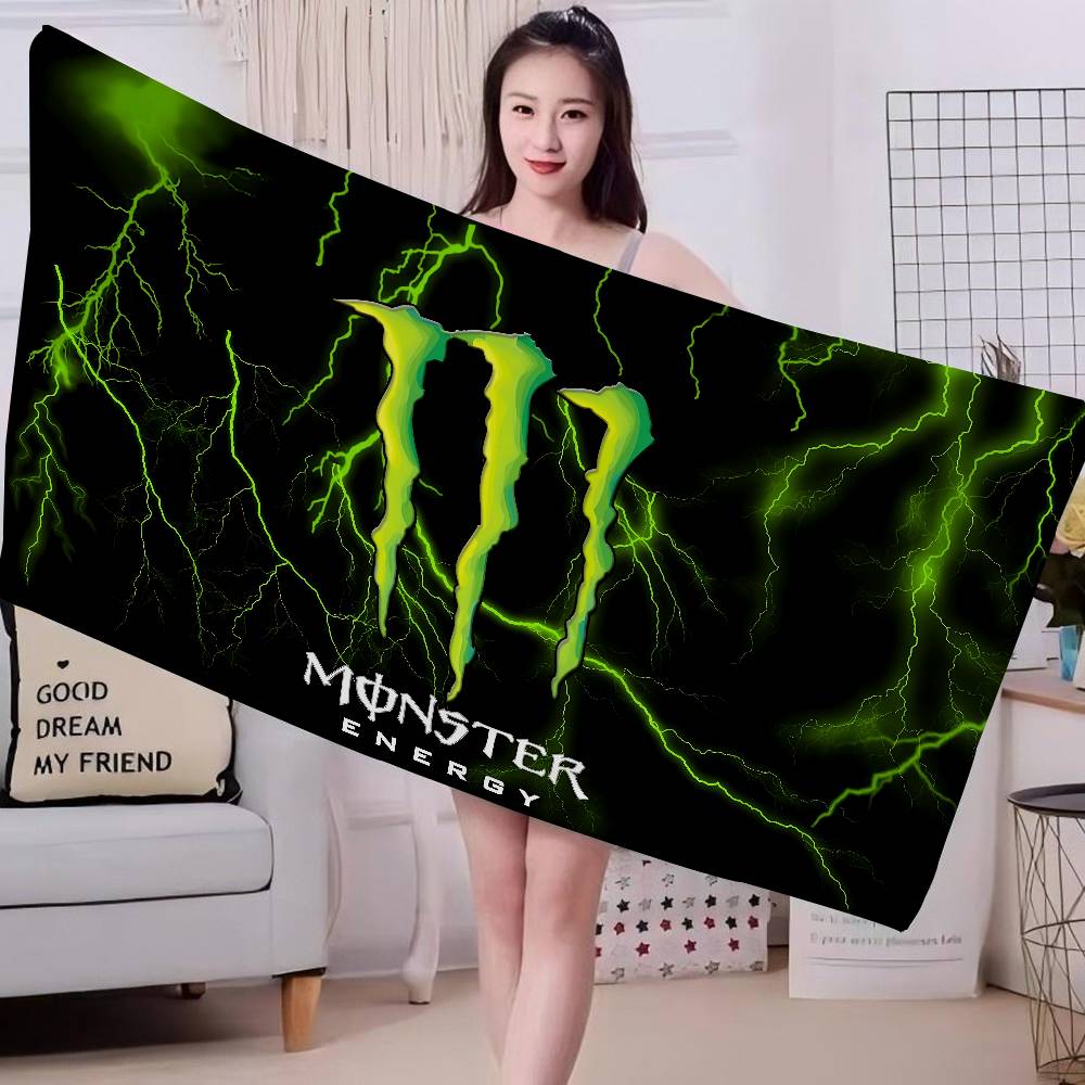 M-MonsterS ЛОГОТИП Энергетическое Микрофибровое Одеяло Быстросохнущие Пляжные Полотенца Большого Размера С Печатью Супервпитывающее Полотенце-Одеяло для Бассейна