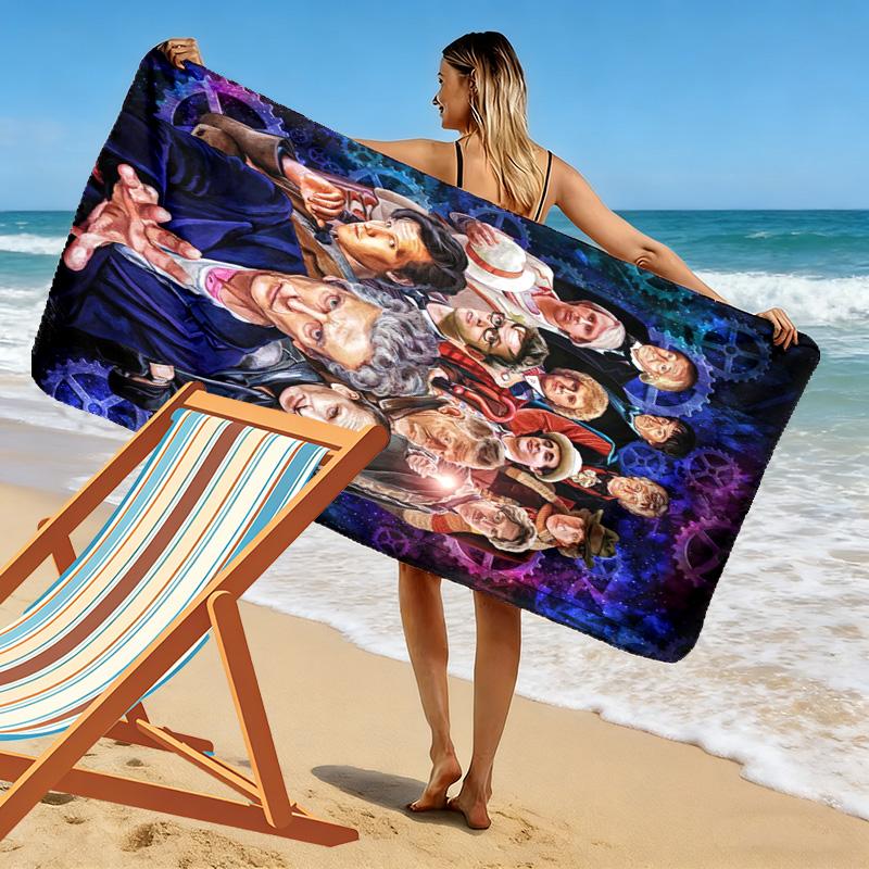 Doctor Who Print Beach Towel, Large Soft Quick Dry Towel for Beach Camping Swimming