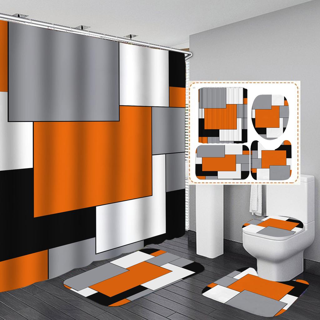 3D HD печать занавеска для душа водостойкая занавеска для душа для туалета ткань американская клетчатая перегородка для ванной комнаты занавеска для душа