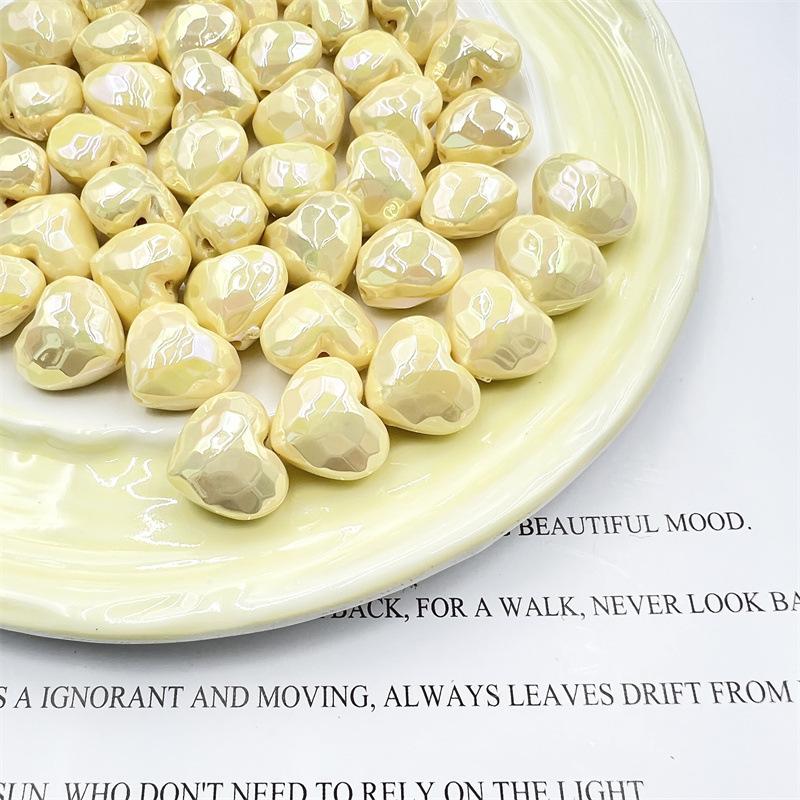 Креативные украшения, аксессуары, мобильный телефон, цепочка, материал, любовь, прямое отверстие, свободные бусины, граненая поверхность, звездное небо, светящиеся макароны, 5 шт., УФ-покрытие, сделай сам