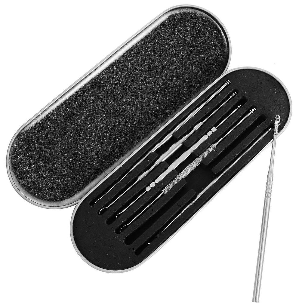 Spiral Ear Spoon Stainless Steel Earware Tool for Ear Cleaning 6Pcs