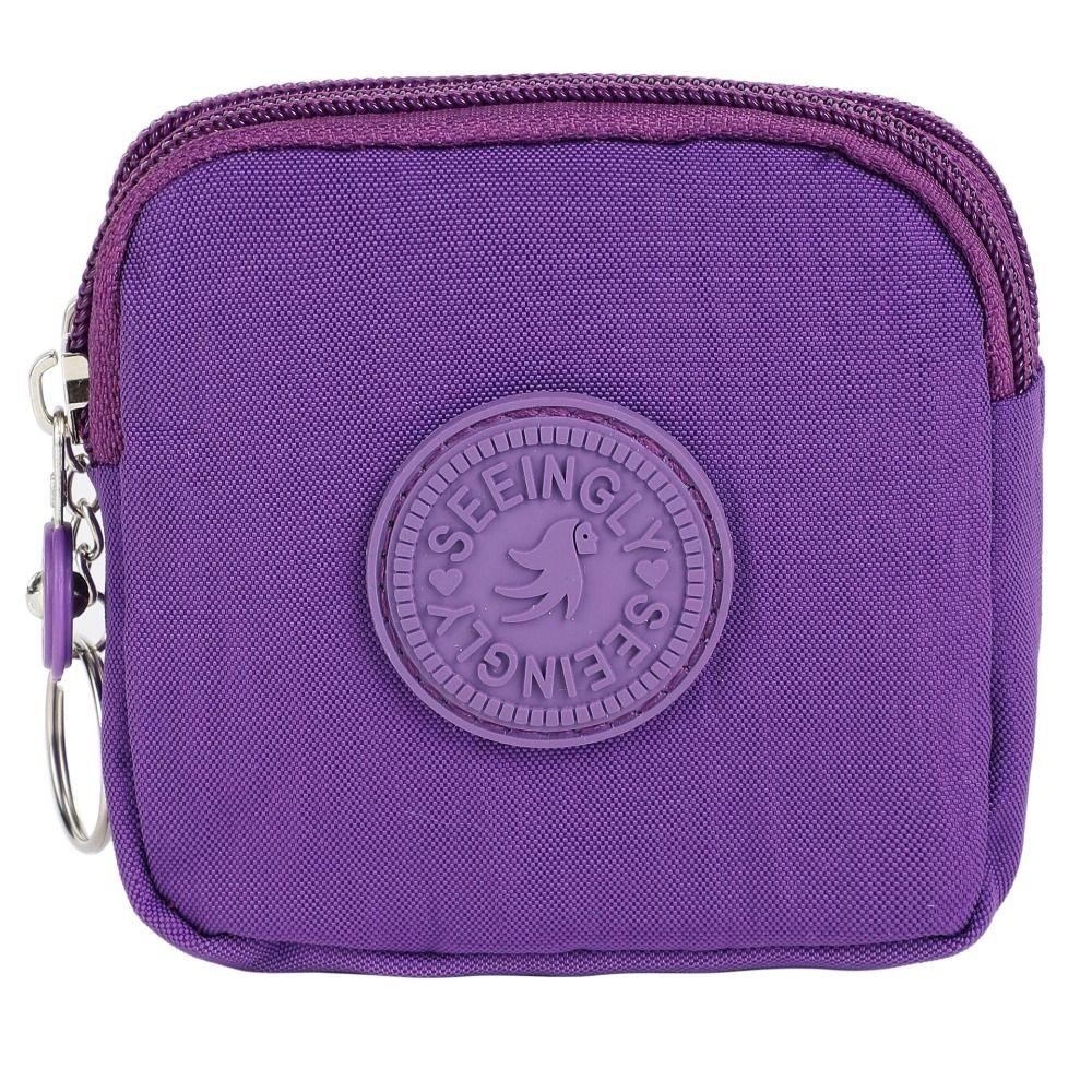 Waterproof Short Zipper Coin Purse Nylon Simple Storage Bag Portable Double-layer Wallet  Outdoor