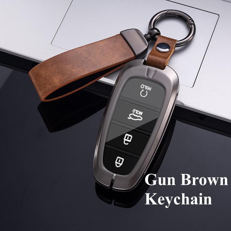 New Metal Zinc Car Key Cover for Hyundai Santa Fe Tucson 2022 NEXO NX4 Atos Solaris Prime2021 4 5 Buttons Premium Key Case