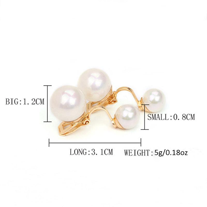 2 цвета, новые серьги-клипсы с двойным искусственным жемчугом без пирсинга для женщин, свадебные роскошные свадебные серьги