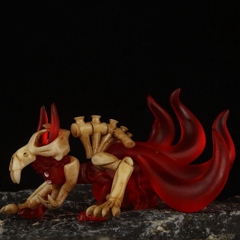 Ttailed Beast Form Six Tailed Naruto Transparent Red Body Collar Skeleton Building Blocks Doll Toy Set Gift For Him