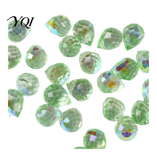 Glass Beads for Jewelry Making Faceted Teardrop Beads, Water Drop Loose Spacer Top Drilled Crystal Hanging Parasol Ornament Sun Catcher, DIY Necklace