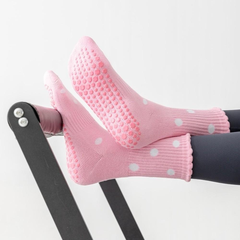 Breathable Yoga Socks Cartoon Embroidery Cuffed Mid Tube Socks Fashion Floor Socks for Women