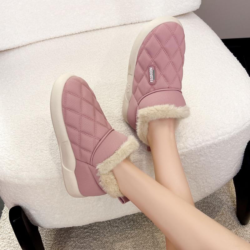 Женская обувь зимняя домашняя обувь сумки и домашние хлопковые тапочки сложенные и утолщенные теплые, нескользящие и снегозащитные верхние хлопковые ботинки