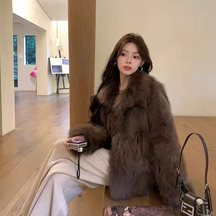 Winter new imitation fox fur coat high-end small fragrance thickened fur coat
