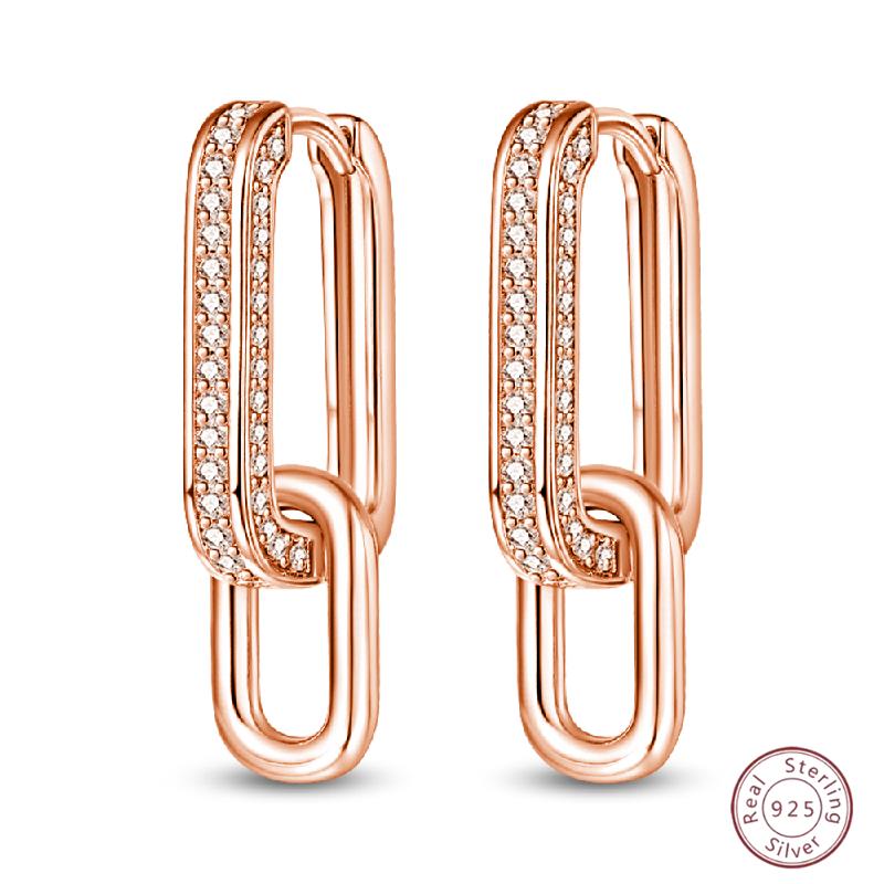 Серьги-кольца из серебра 925 пробы, минималистичные, золотые, круглые, модные, с застежкой-пряжкой с цирконием, свадебные украшения, подарок для женщин