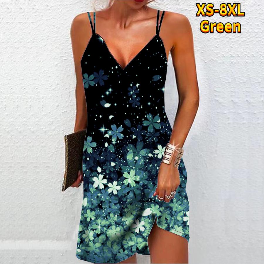 Женское модное сексуальное платье без бретелек с 3D розовыми флуоресцентными цветами и принтом, свободное платье-бретелька с v-образным вырезом