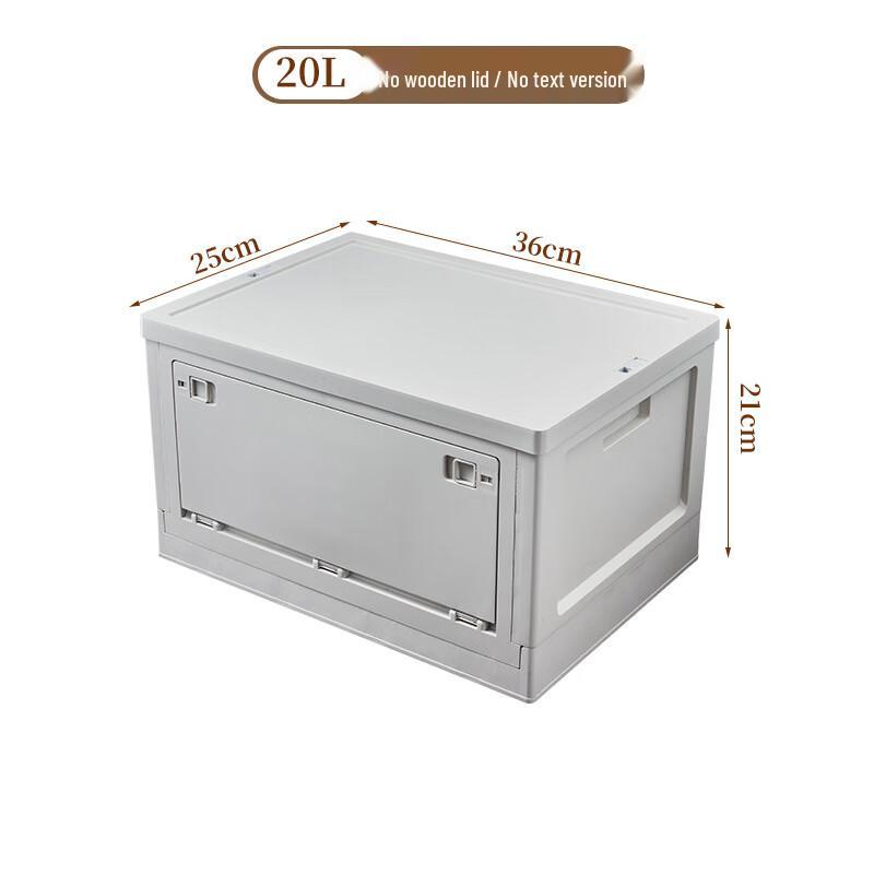 OEING Folding Camping Storage Box with Wooden Lid