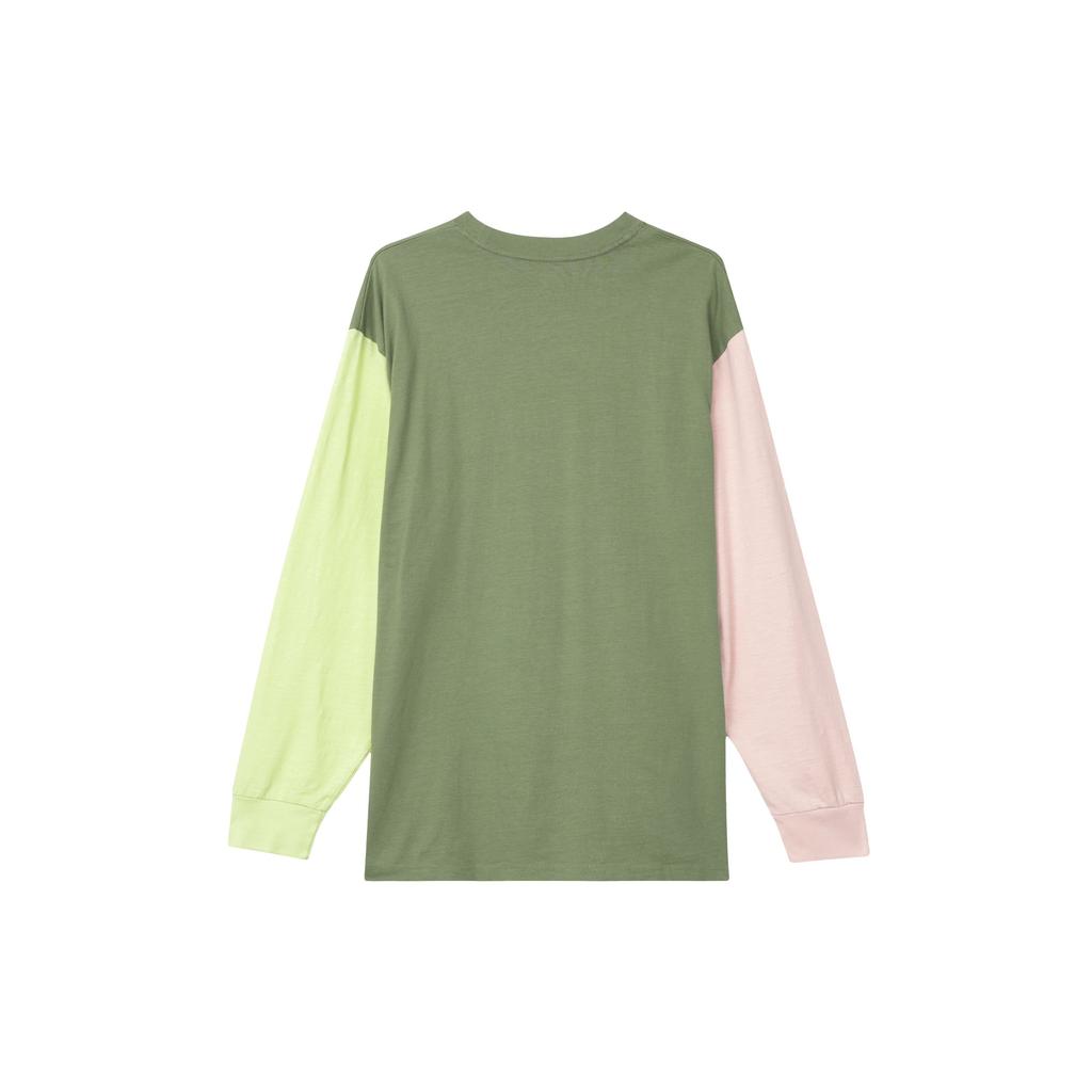 Мужская повседневная футболка с длинным рукавом и круглым вырезом Levis Color Block, топы, зеленый A4998-0001