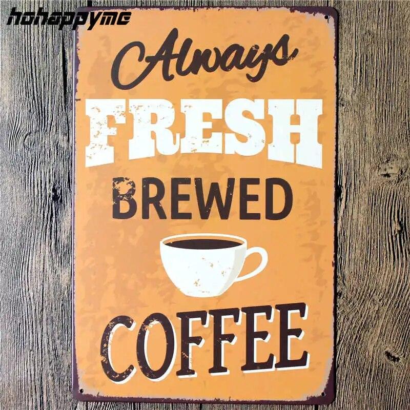 Coffee Menu Metal Plaque Signs House Art License Poster Home Decoration License Plate Tin Wall Decor 20*30 CM