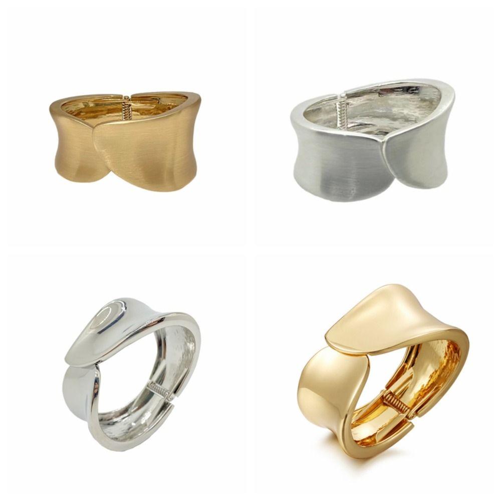 Metal Irregular Wide Open Bangle Minority Design Cuff Bangles Creative   Jewelry Accessories