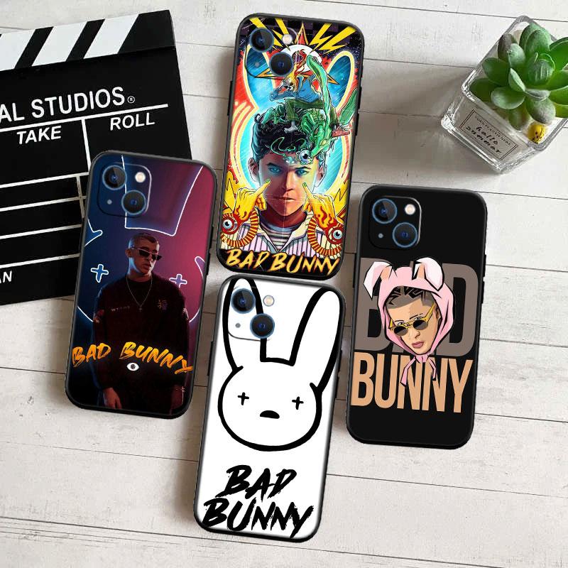 Чехол-обложка премиум-класса Bad Bunny для iPhone 16 15 14 13 Pro Max Plus Mini
