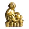Pure Red Gold Crafts Money Monkey Figurine Zodiac Sign Monkey Monkey Copper Feng Shui Goods Amulet Opening Gift Good Luck Figurine Lucky Charm ##