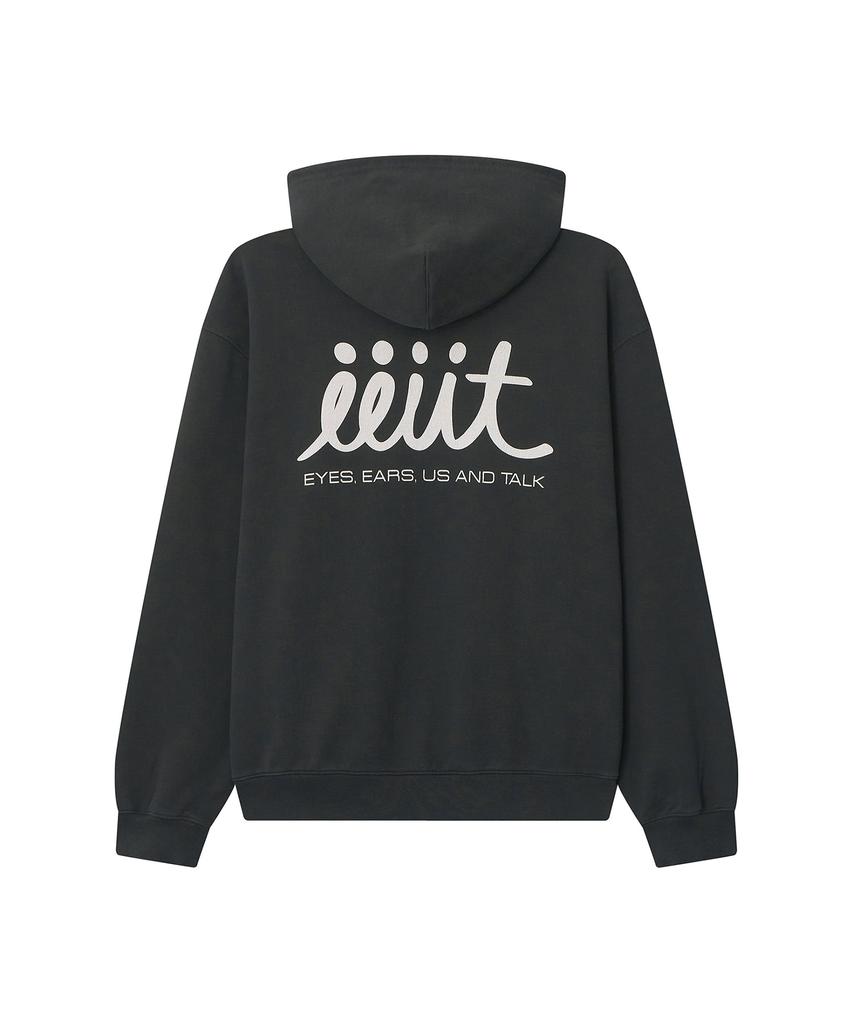 Eeut Eeut Basic Washed Sweat Zip-Up / Charcoal
