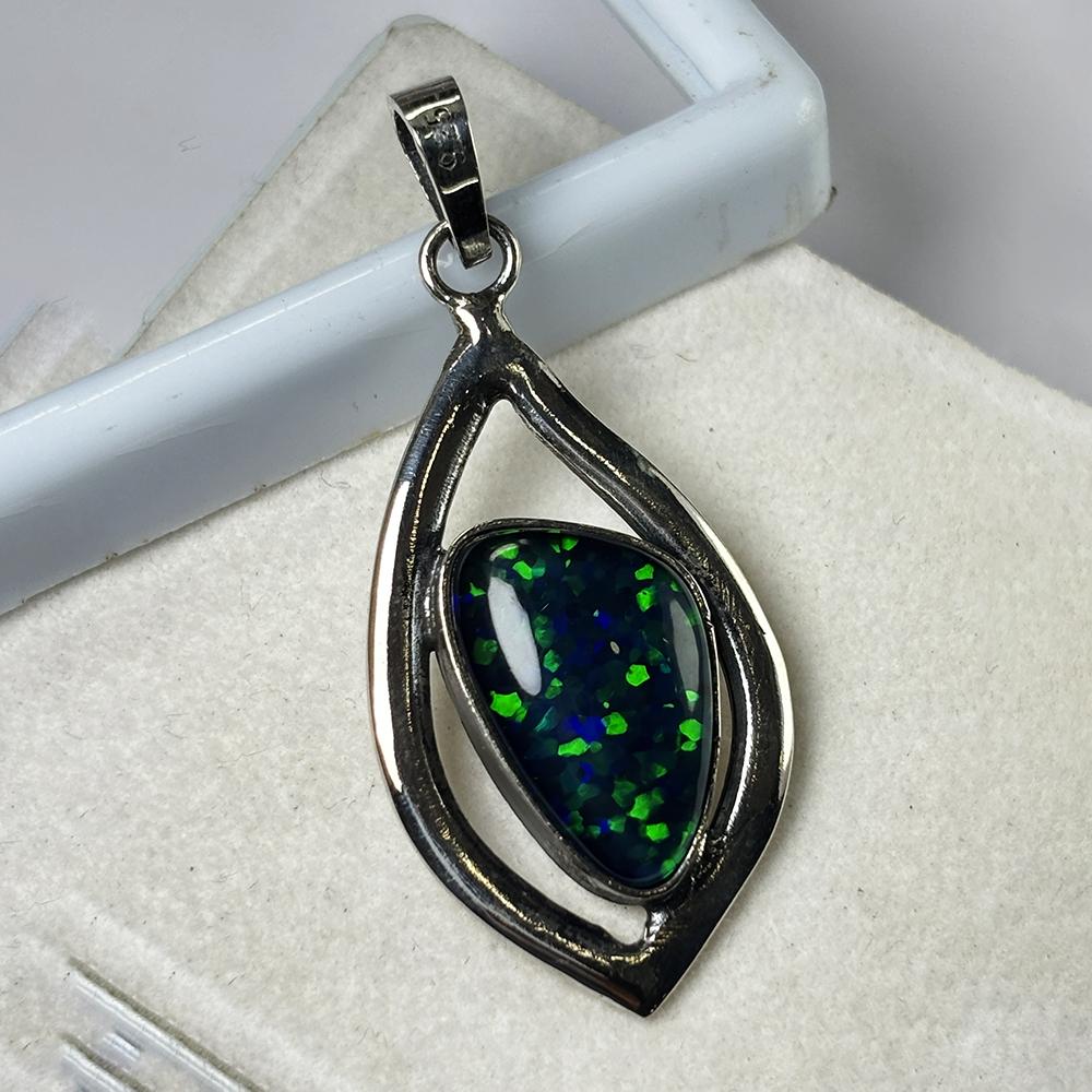 31 Ct Natural Fire Opal Fancy Shape Pendant 925 Sterling Silver